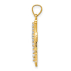 10K Gold CZ Cross Pendant with Polished Finish and Elegant Design