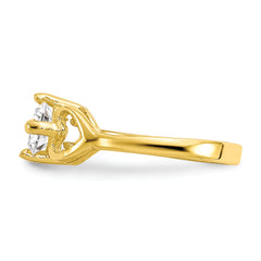 10k CZ Polished Baby Ring - 1