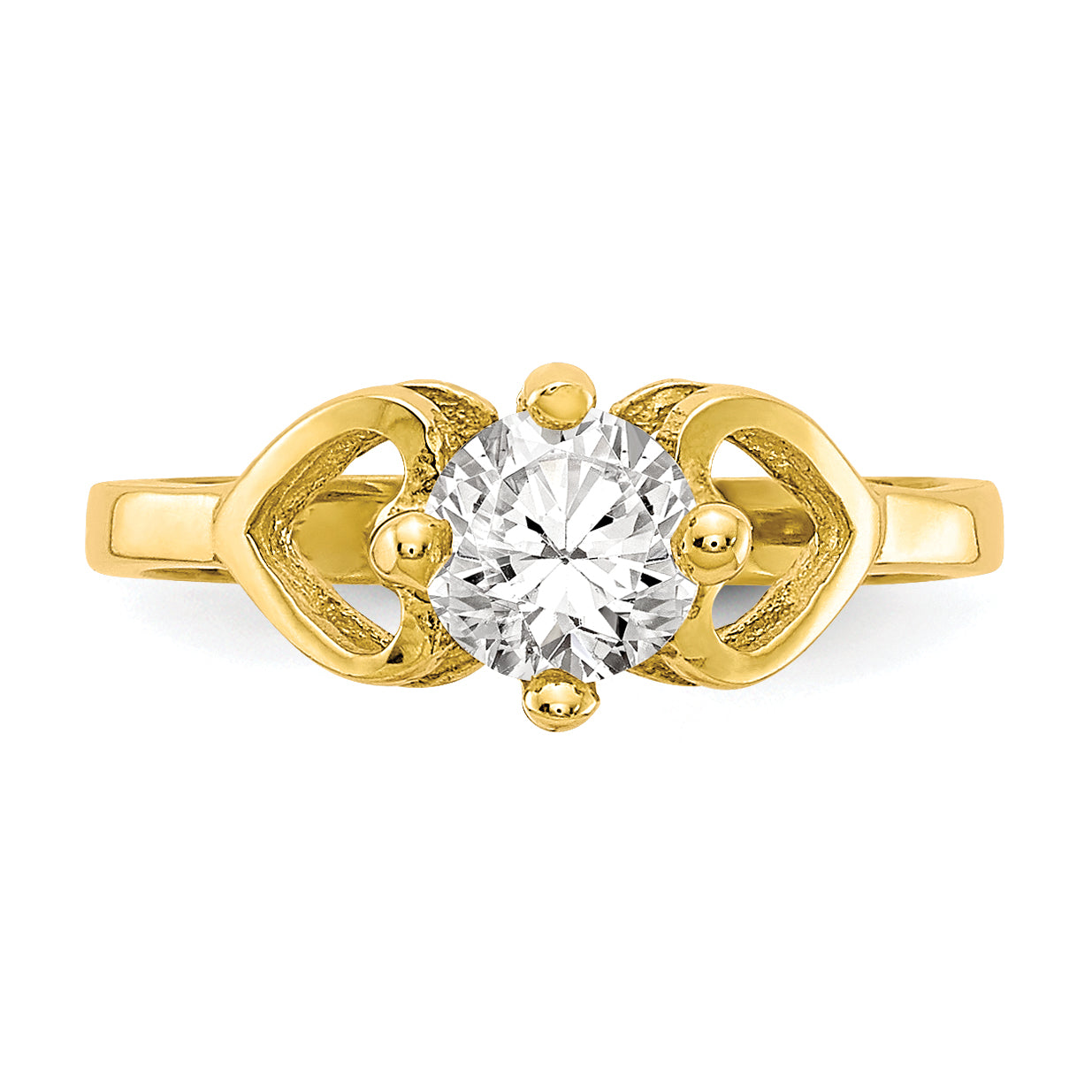 10k CZ Polished Baby Ring - 1