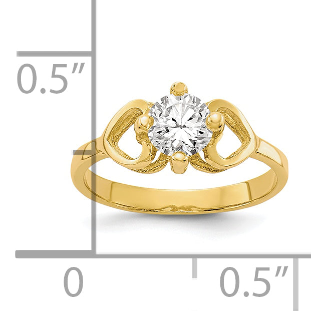 10k CZ Polished Baby Ring - 1