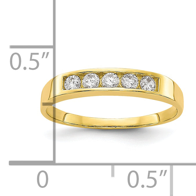 10k CZ Polished Child's Ring - 3