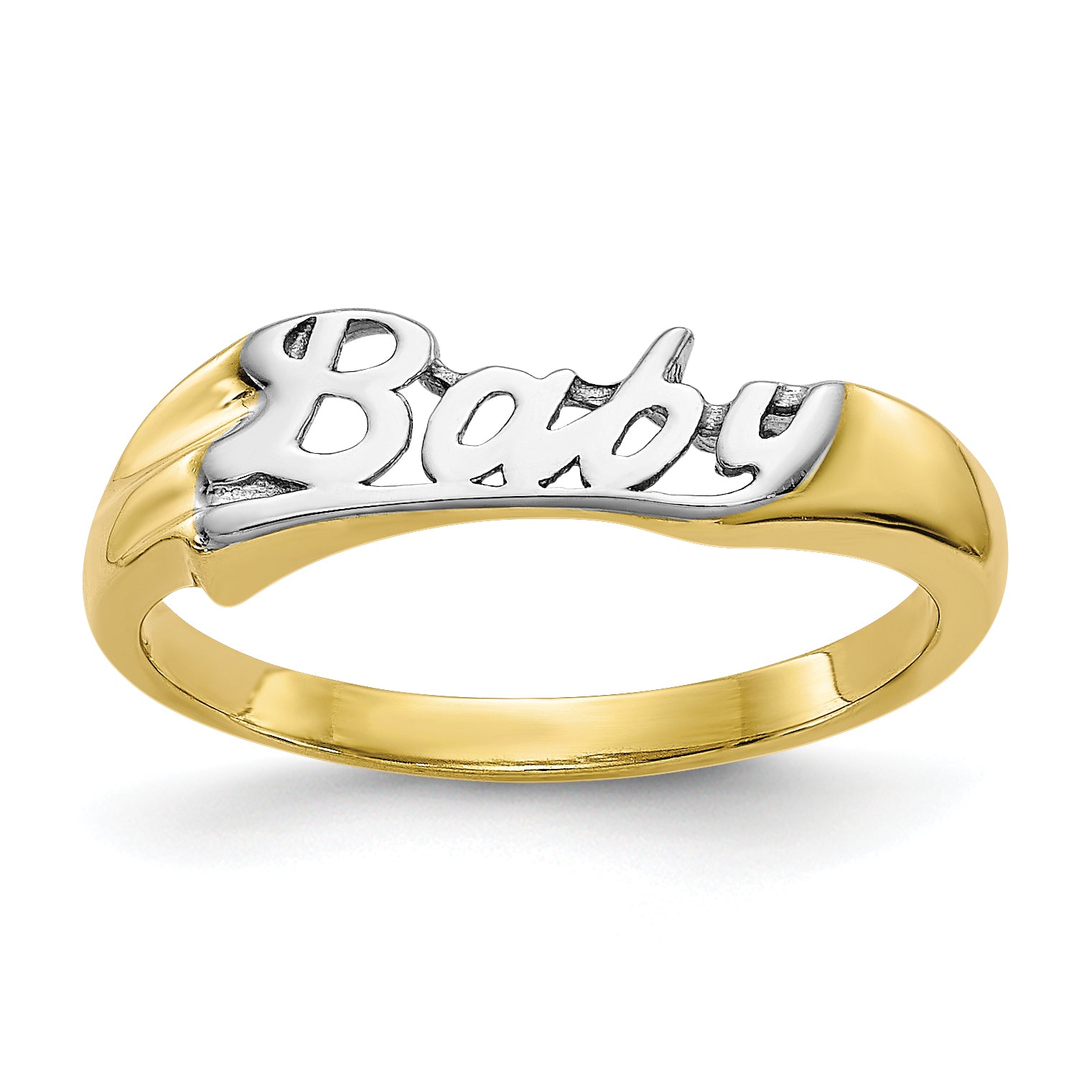 10K With Rhodium BABY Child's Ring Main image