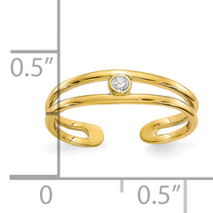 10k CZ Toe Ring