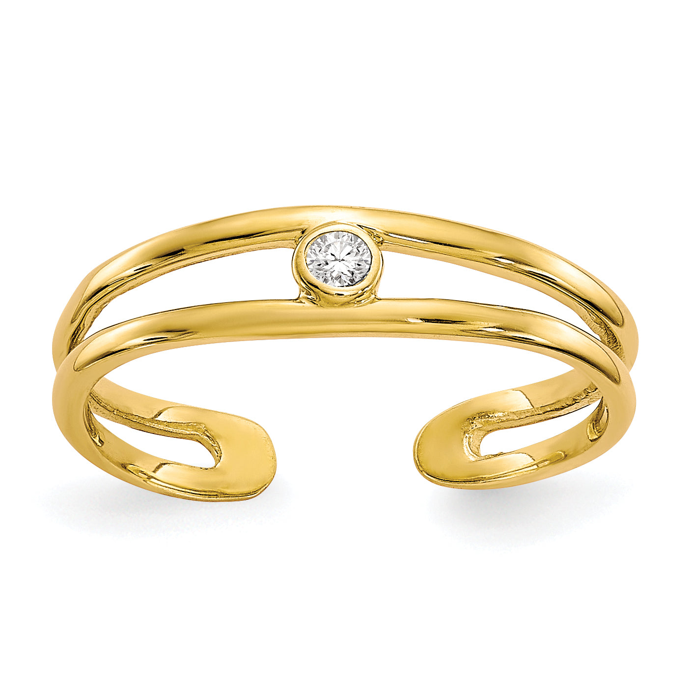 10k CZ Toe Ring Main image