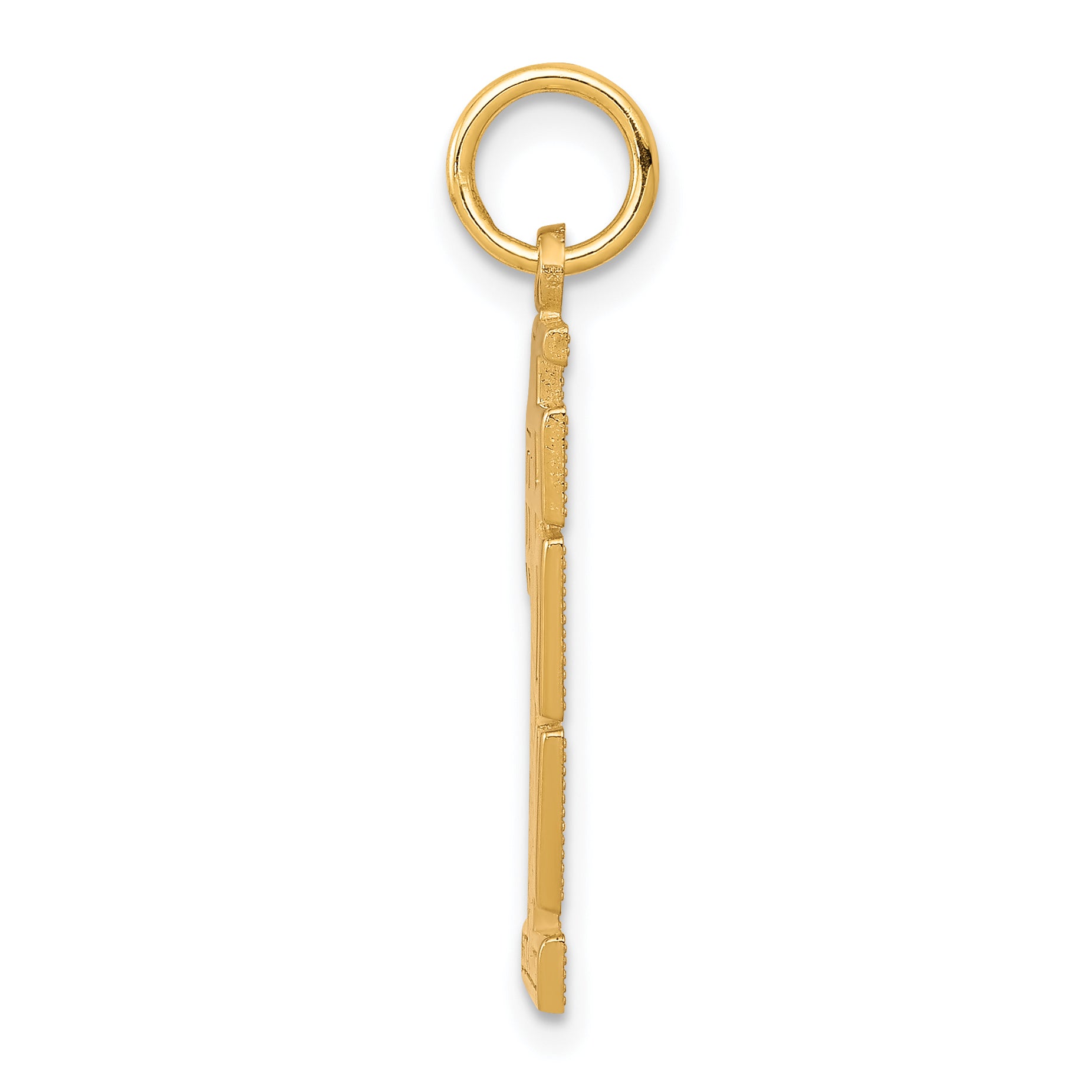 10K Gold Polished Son Charm with Solid Design 27mm Secondary image