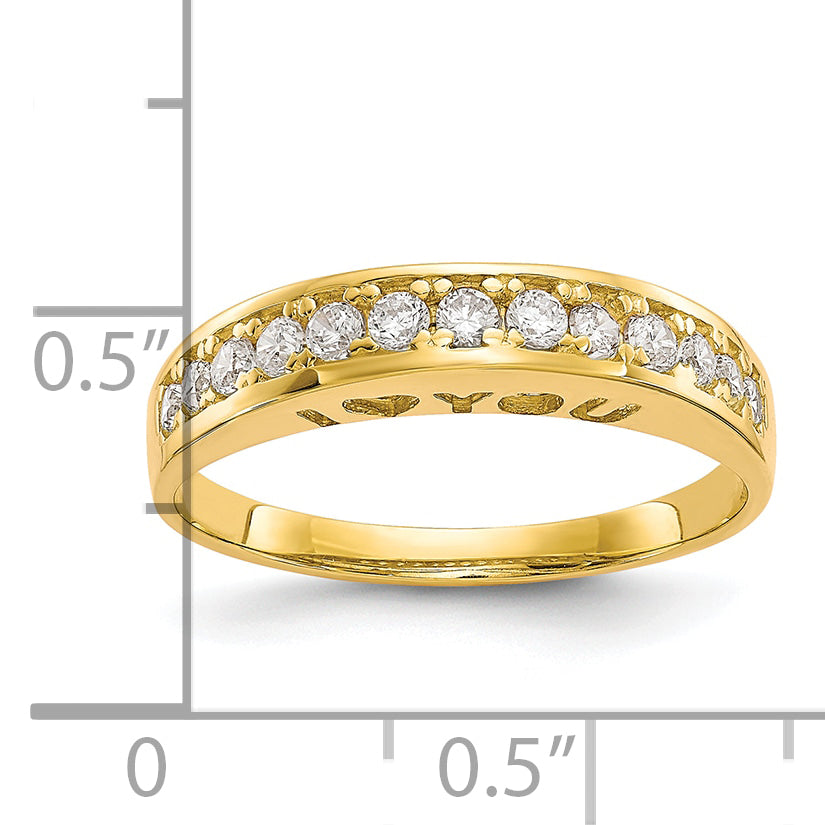 10k I LOVE YOU FOREVER  CZ Ring - 7