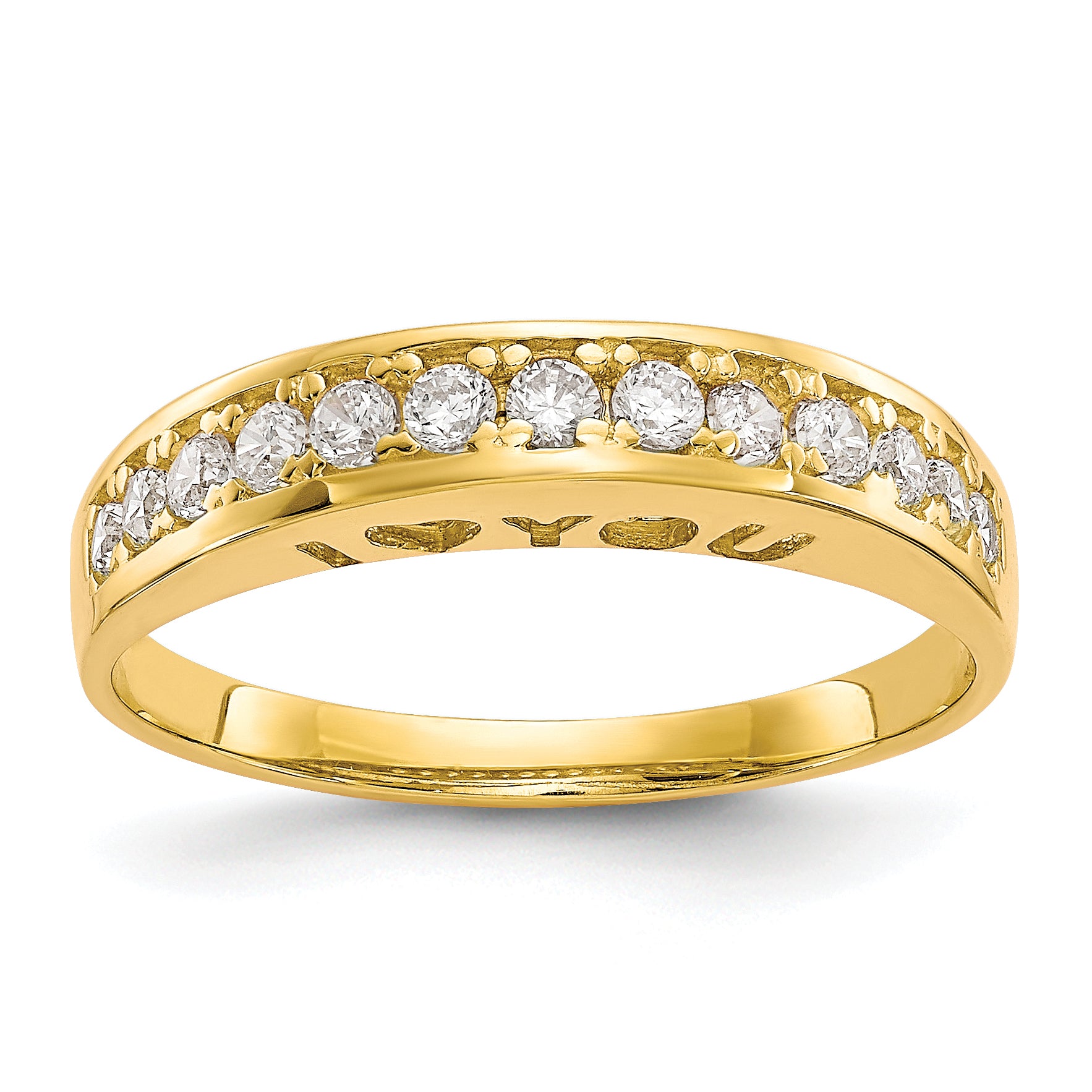 10k I LOVE YOU FOREVER  CZ Ring Main image