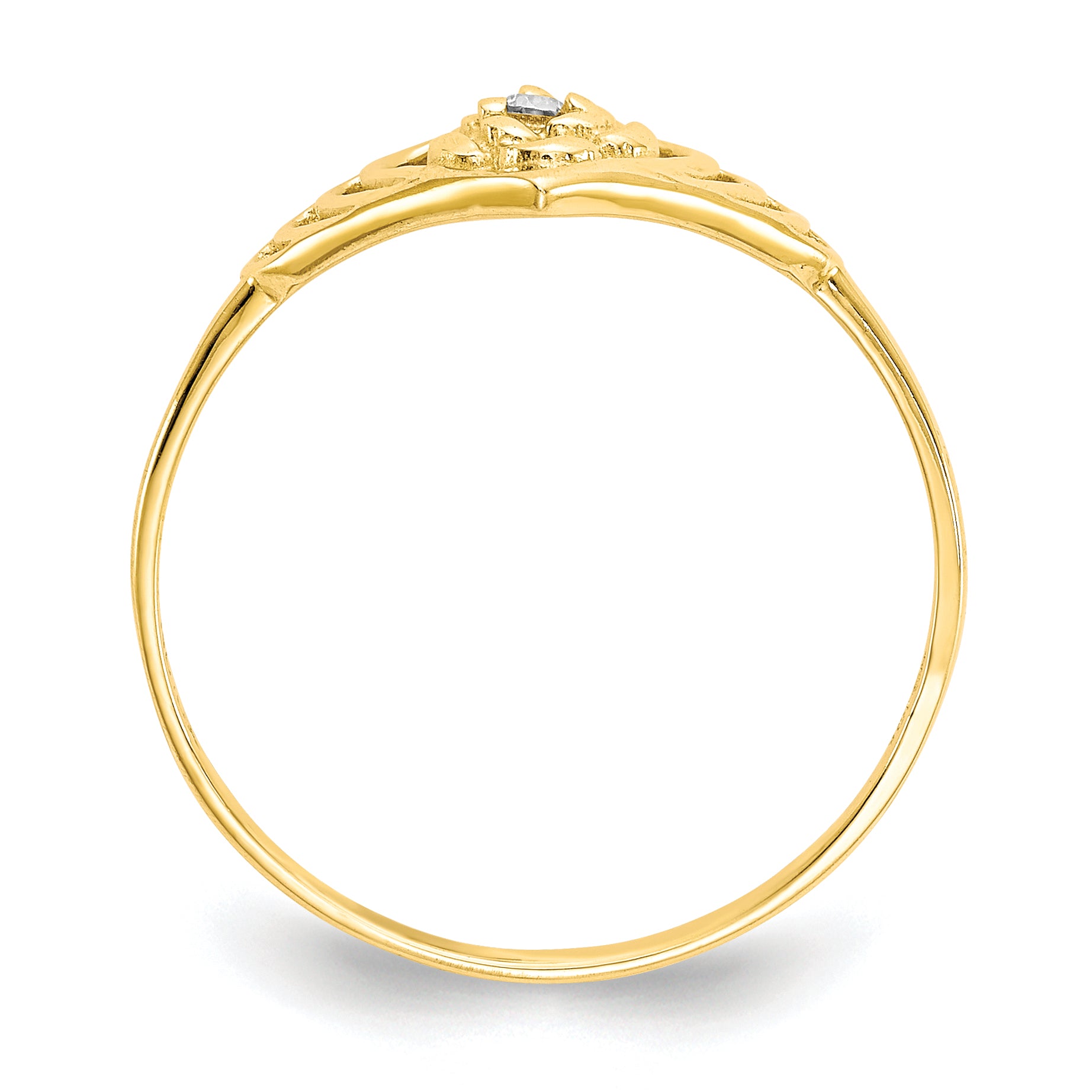10k CZ Heart Ring Secondary image