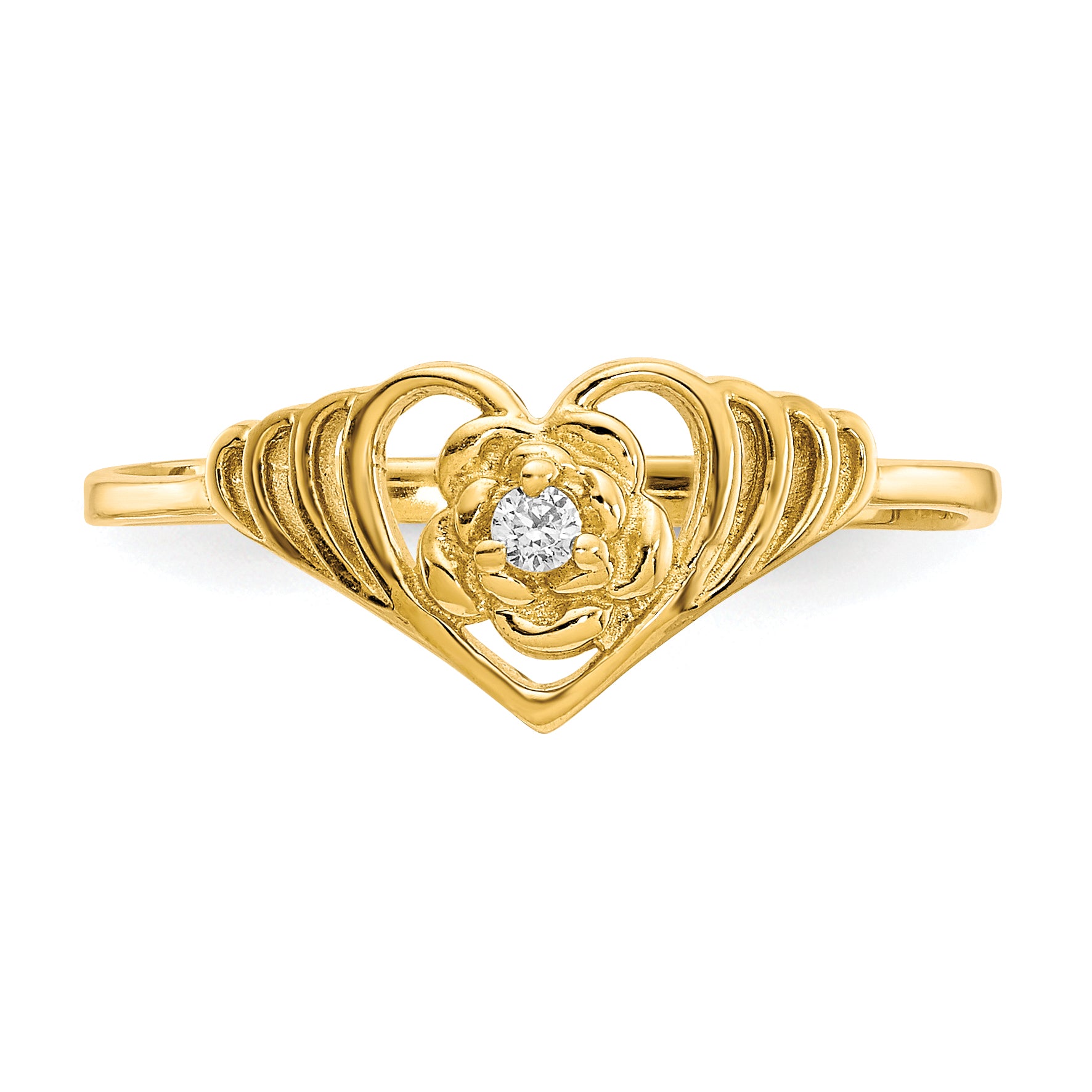 10k CZ Heart Ring