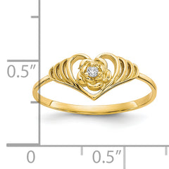 10k CZ Heart Ring