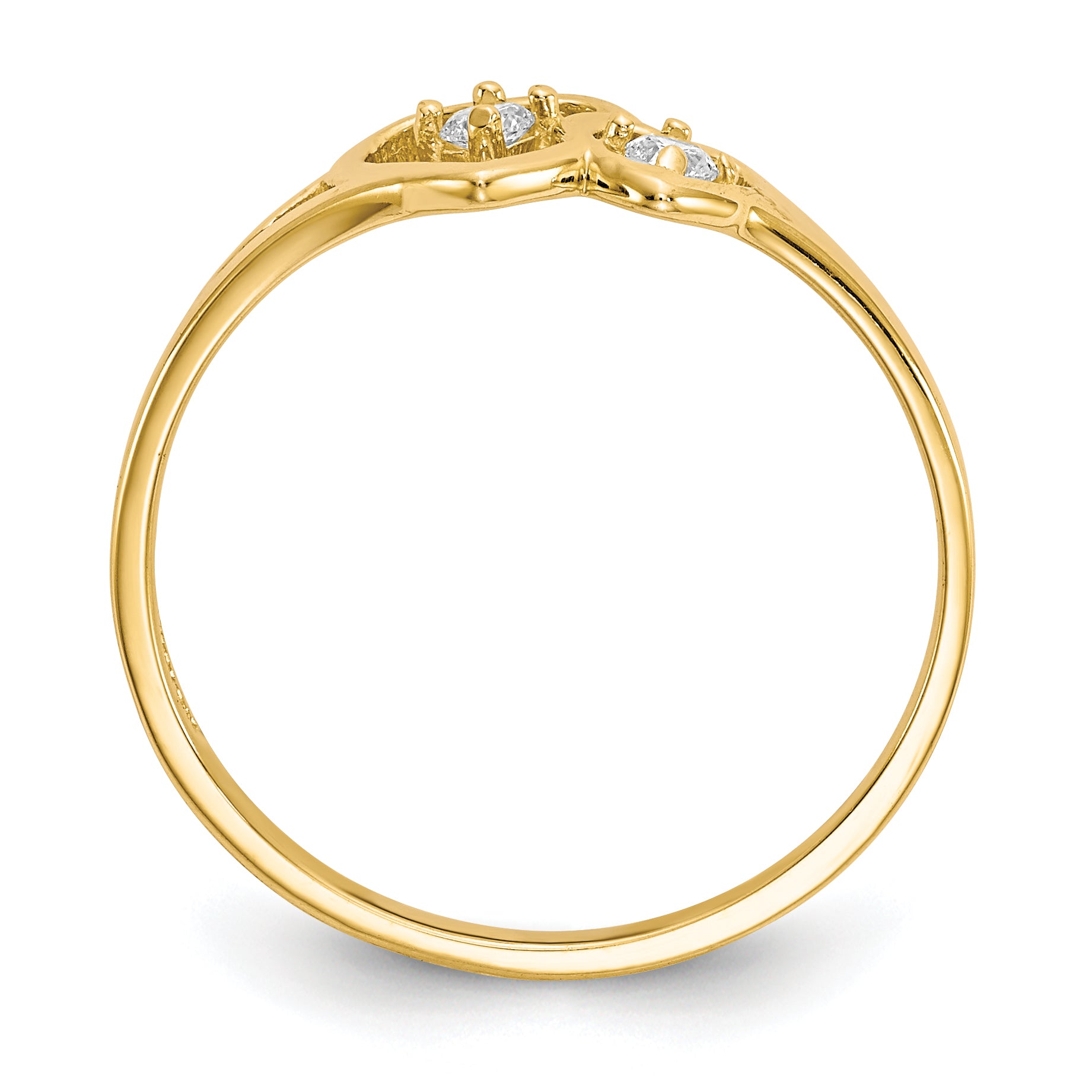 10k Double Heart CZ Ring Secondary image
