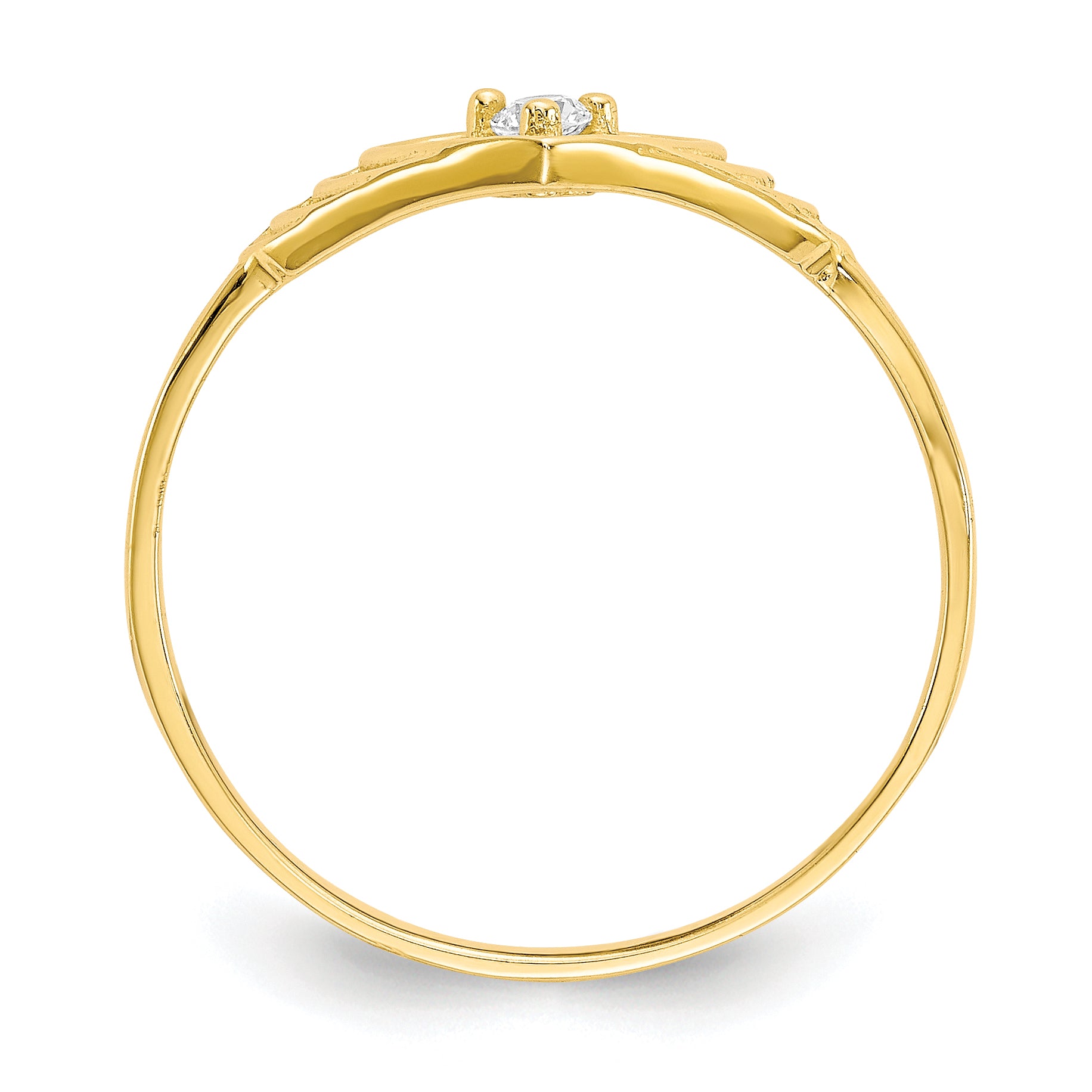 10k CZ Heart Ring Secondary image