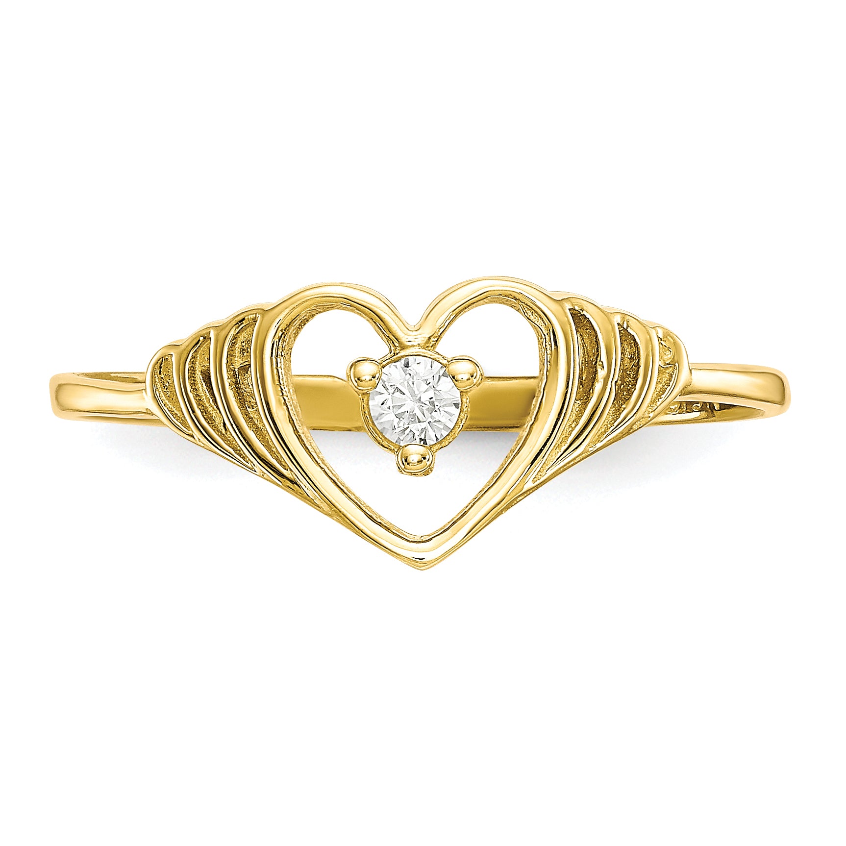 10k CZ Heart Ring