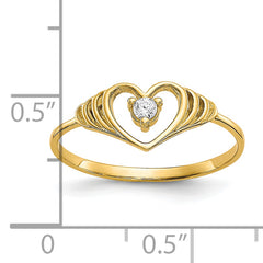 10k CZ Heart Ring