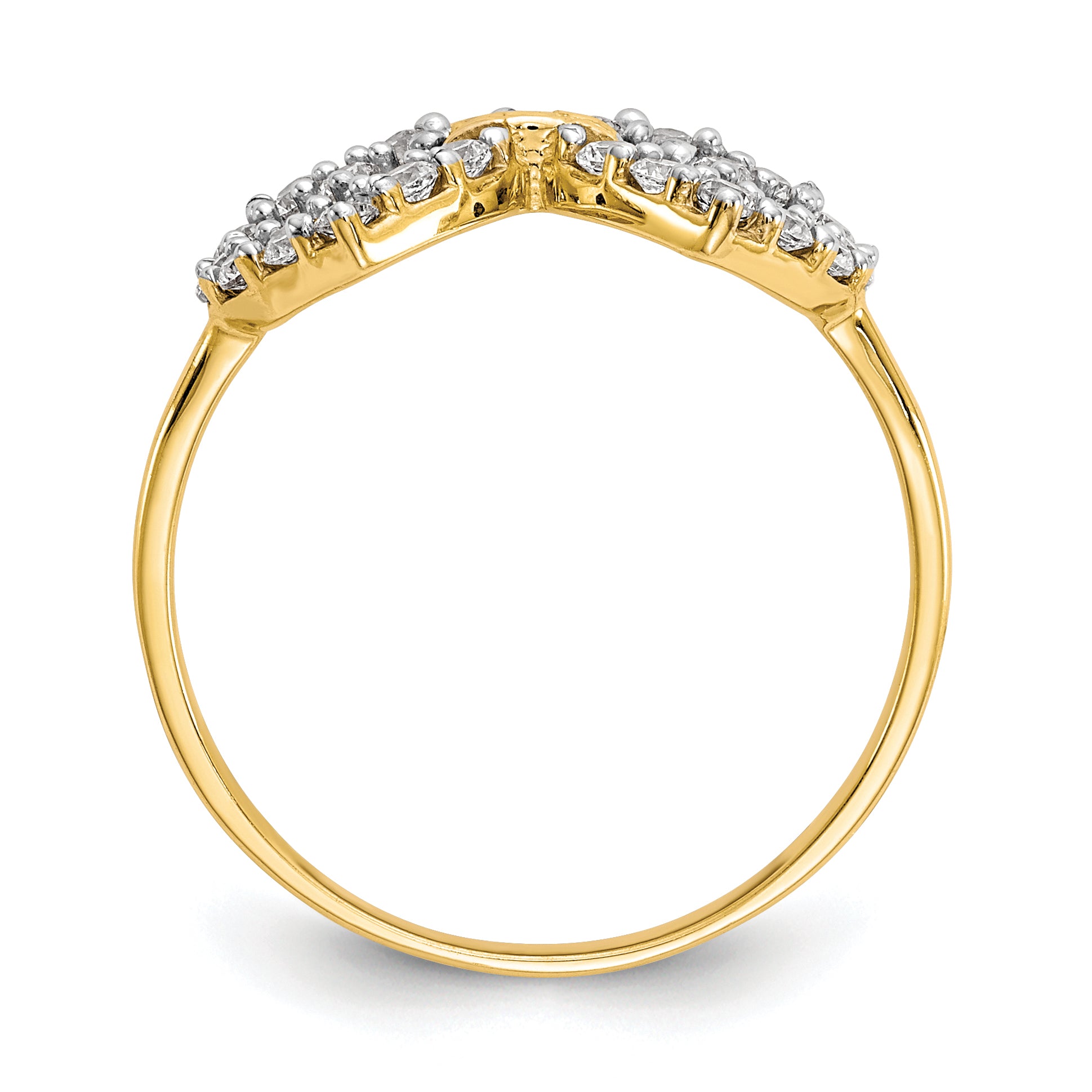 10k Double Heart CZ Ring Secondary image