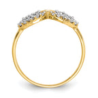 10k Double Heart CZ Ring