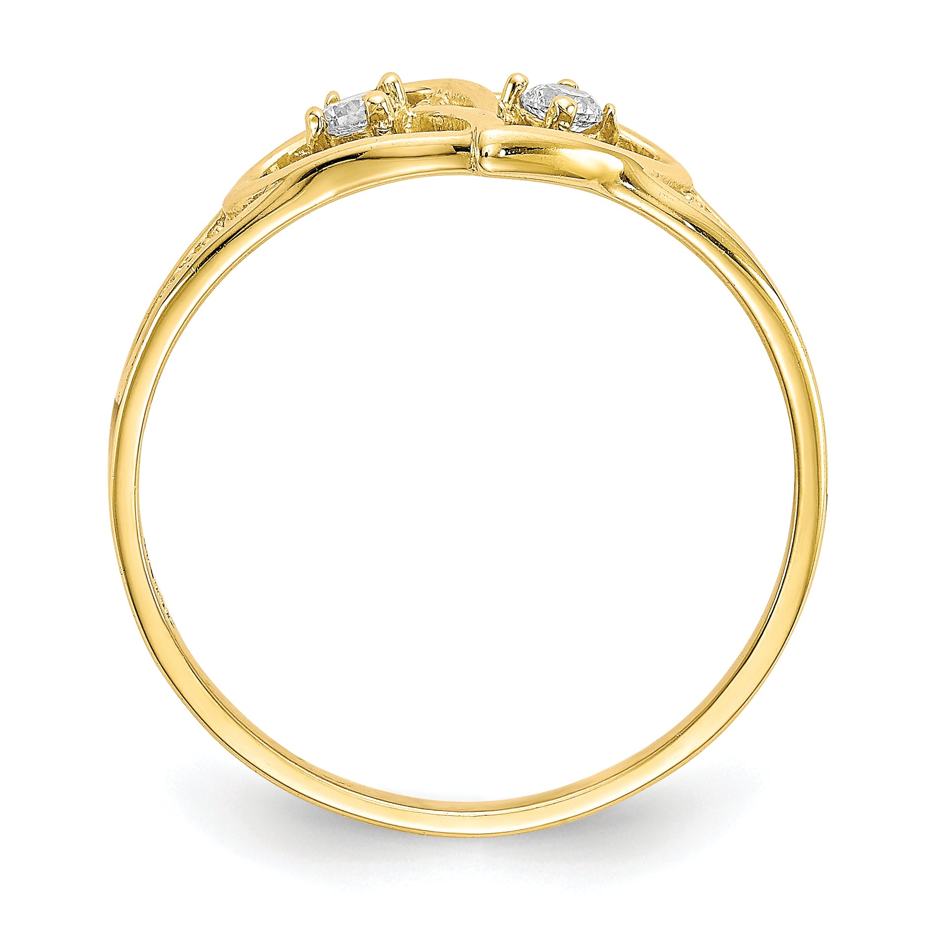 10k Double Heart CZ Ring Secondary image