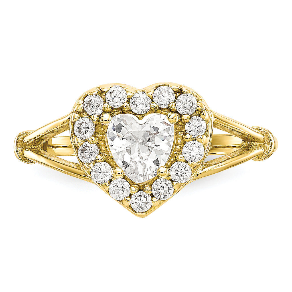 10k CZ Heart Ring