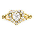 10k CZ Heart Ring