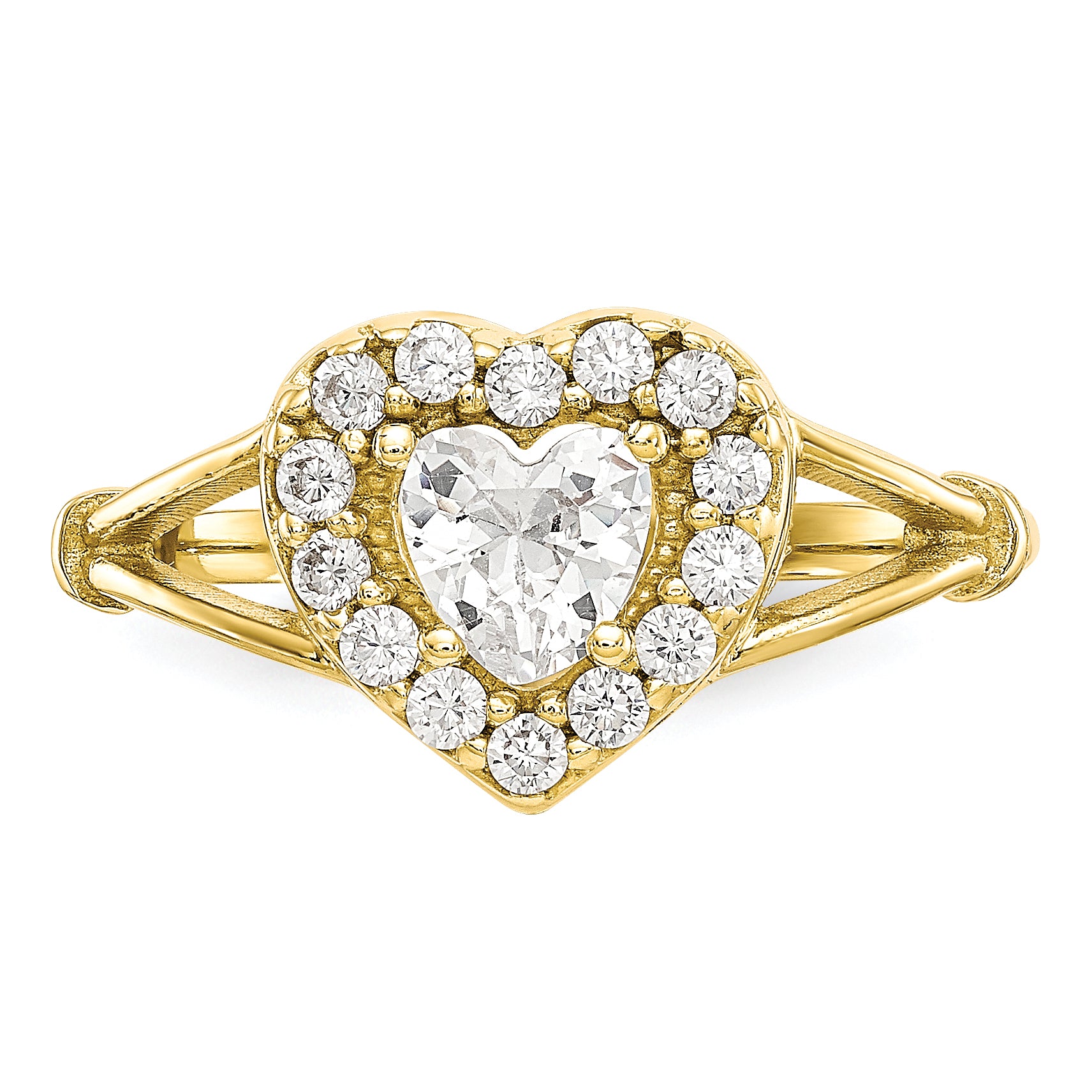 10k CZ Heart Ring