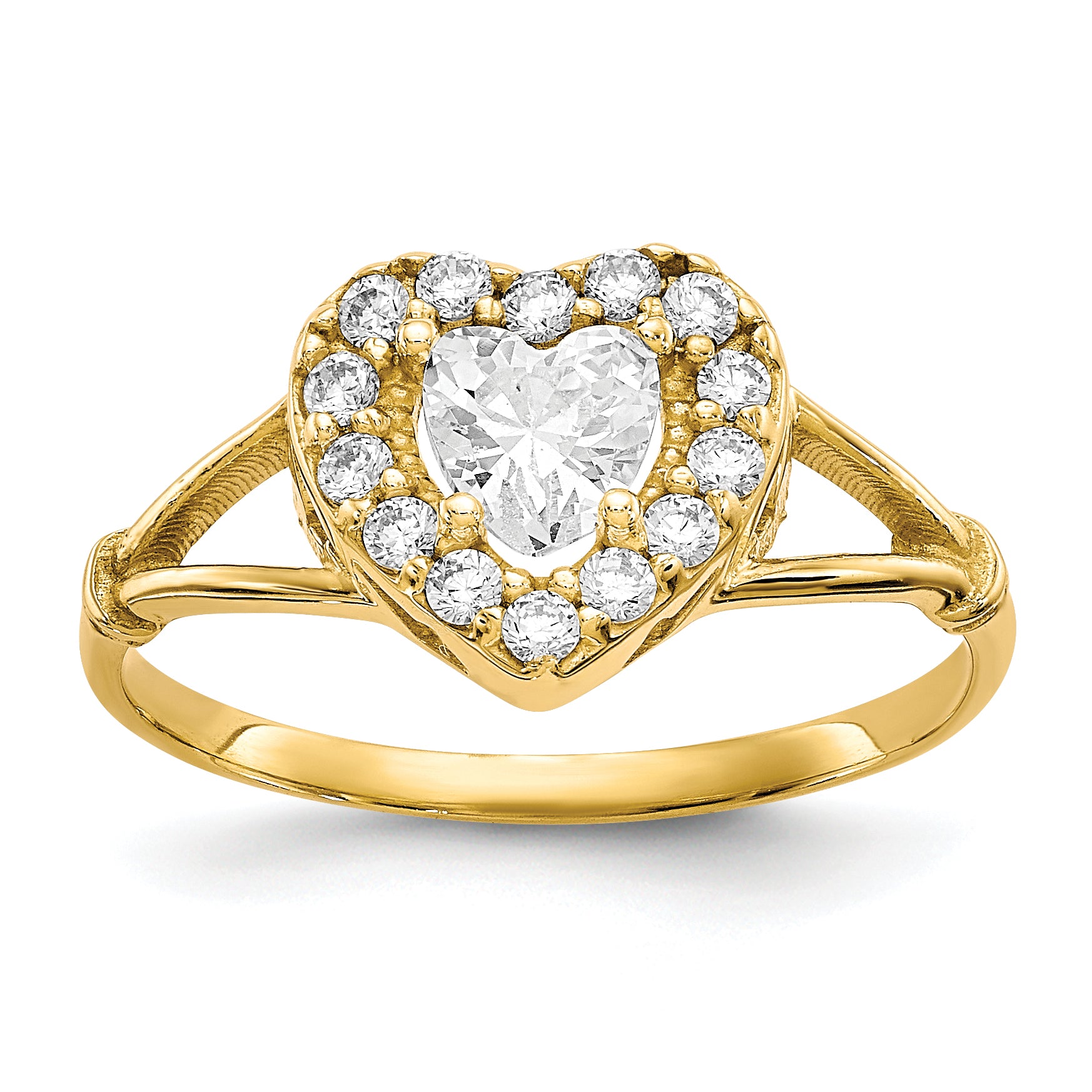 10k CZ Heart Ring Main image