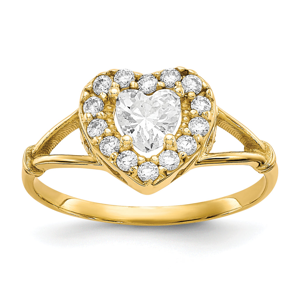 10k CZ Heart Ring