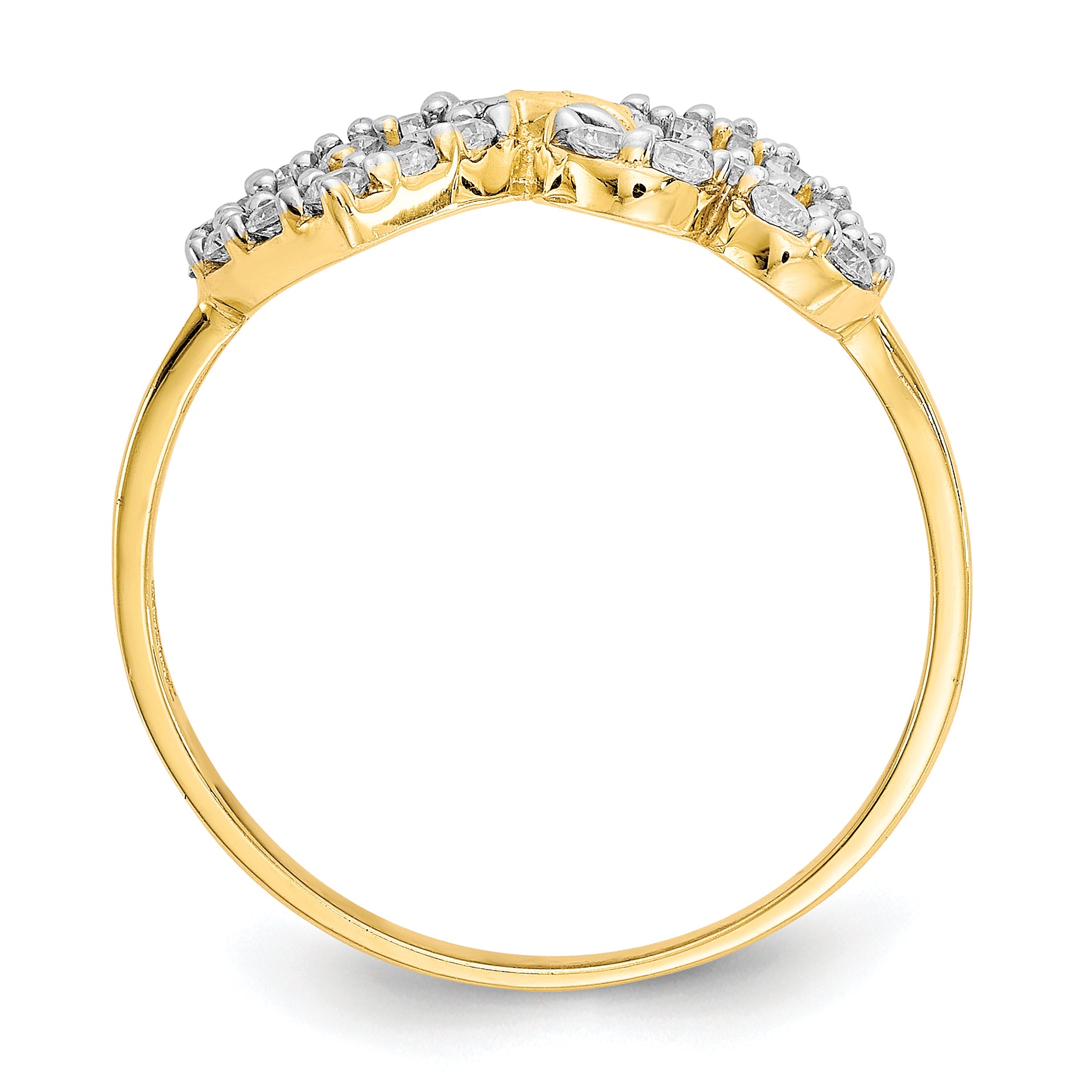 10k Double Heart CZ Ring Secondary image