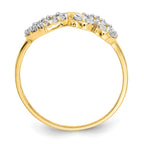 10k Double Heart CZ Ring