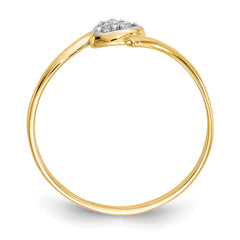 10K WithRhodium CZ Heart Ring