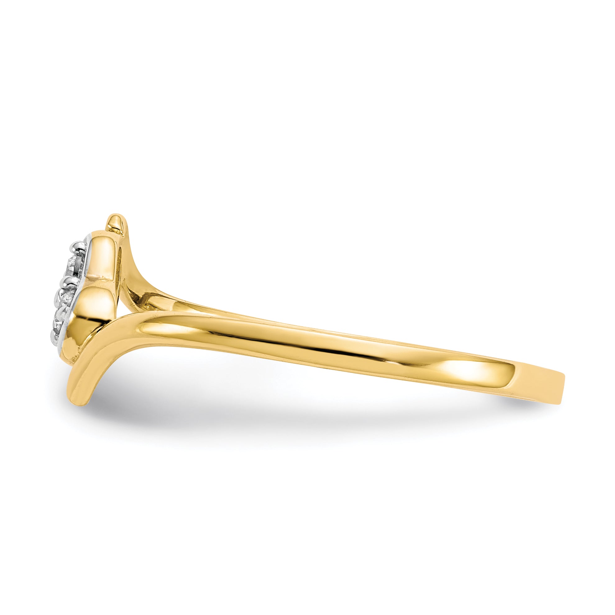 10K WithRhodium CZ Heart Ring