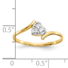 10K WithRhodium CZ Heart Ring