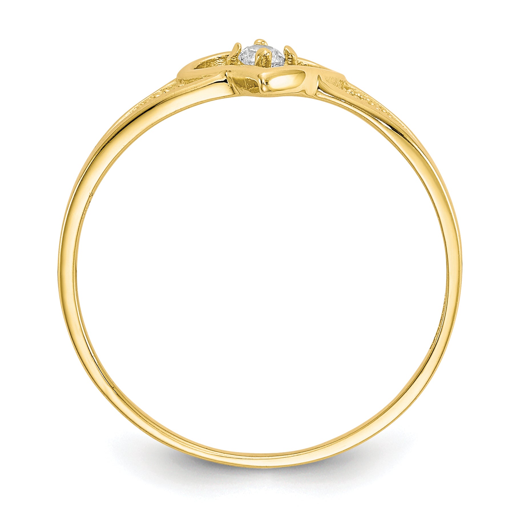 10k Heart CZ Ring - 6