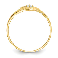 10k Heart CZ Ring - 6