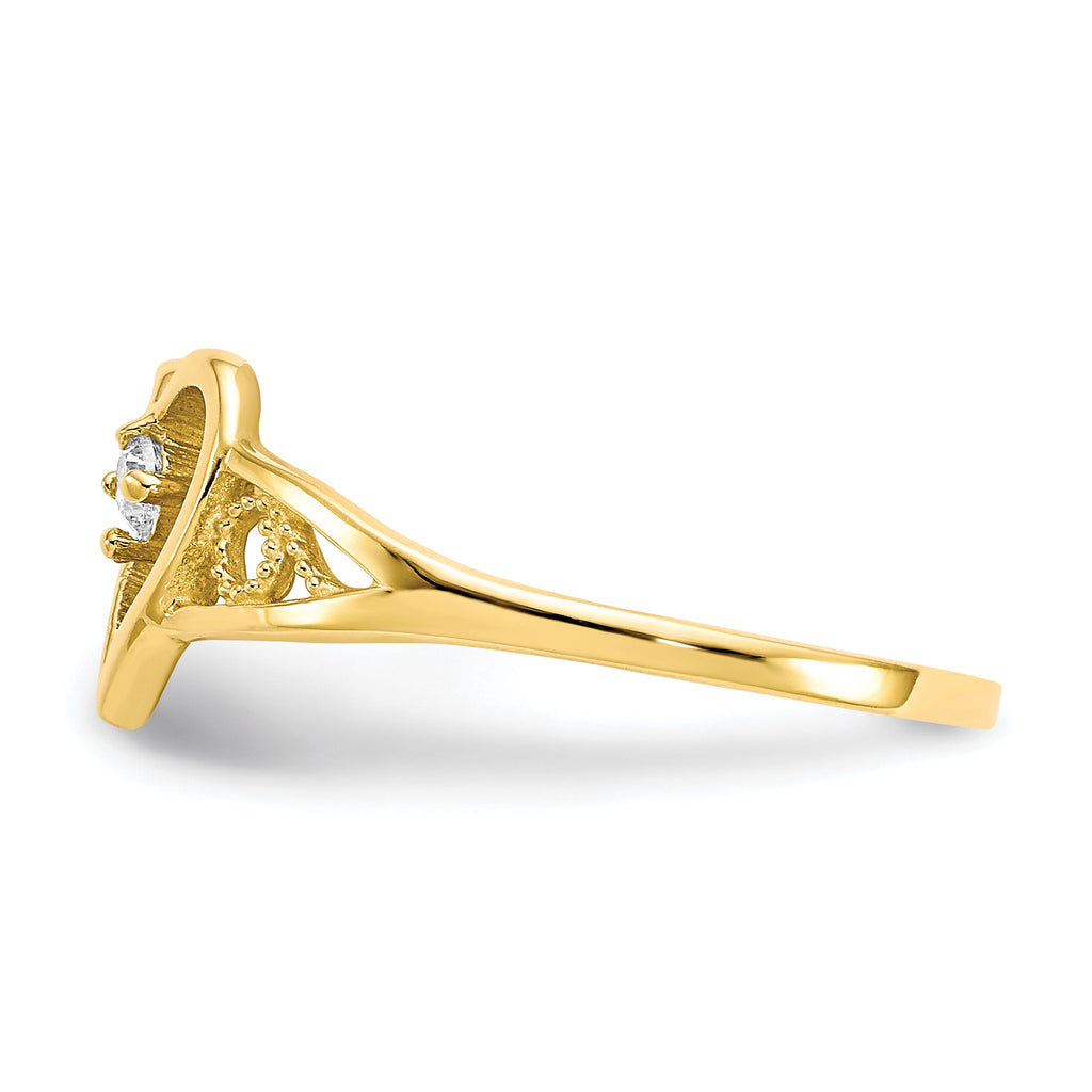 10k Heart CZ Ring