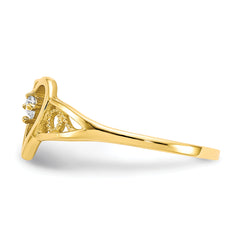 10k Heart CZ Ring - 6