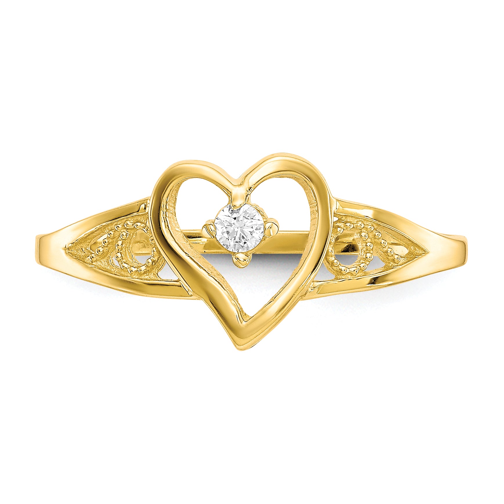 10k Heart CZ Ring