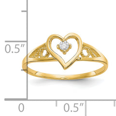 10k Heart CZ Ring - 6