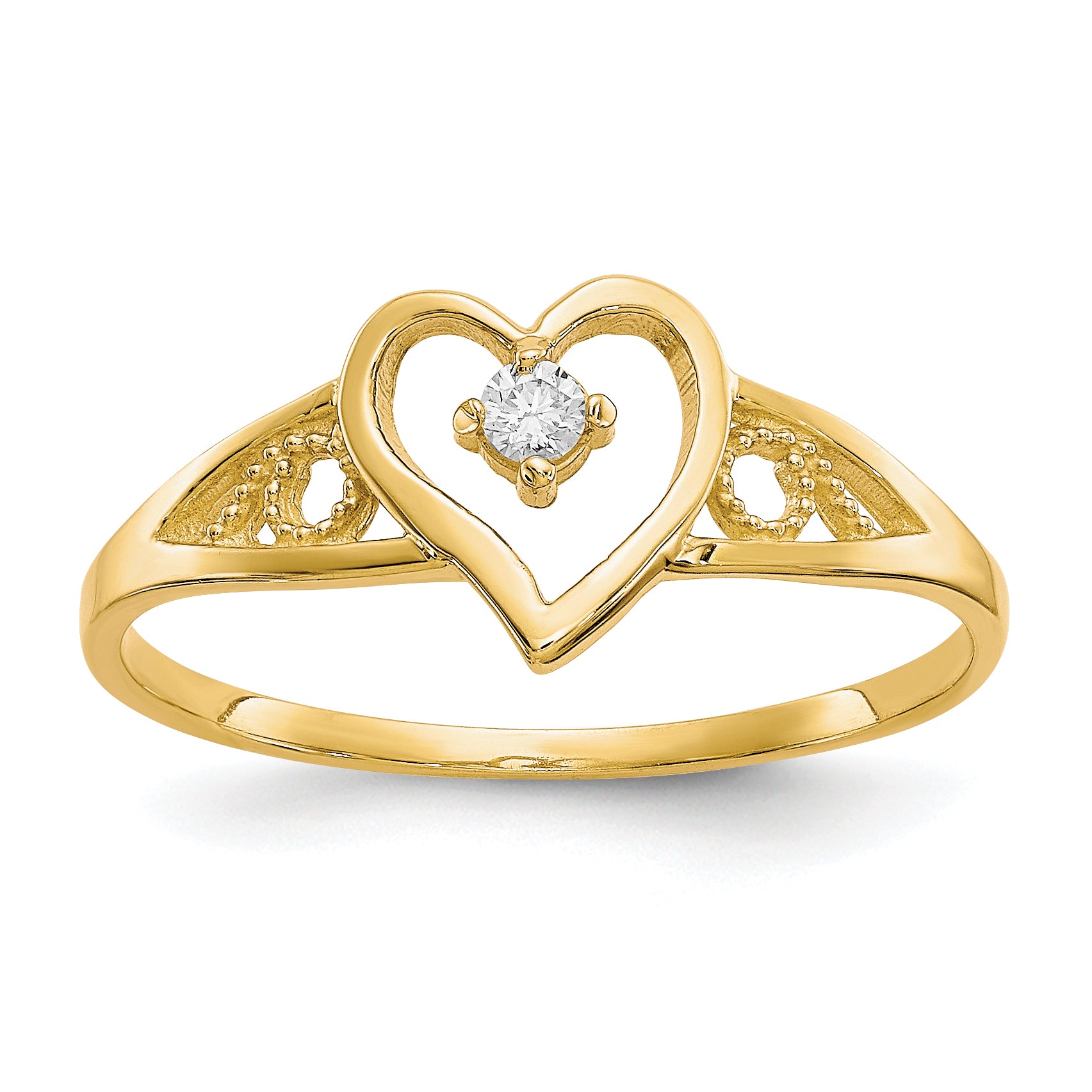 10k Heart CZ Ring Main image