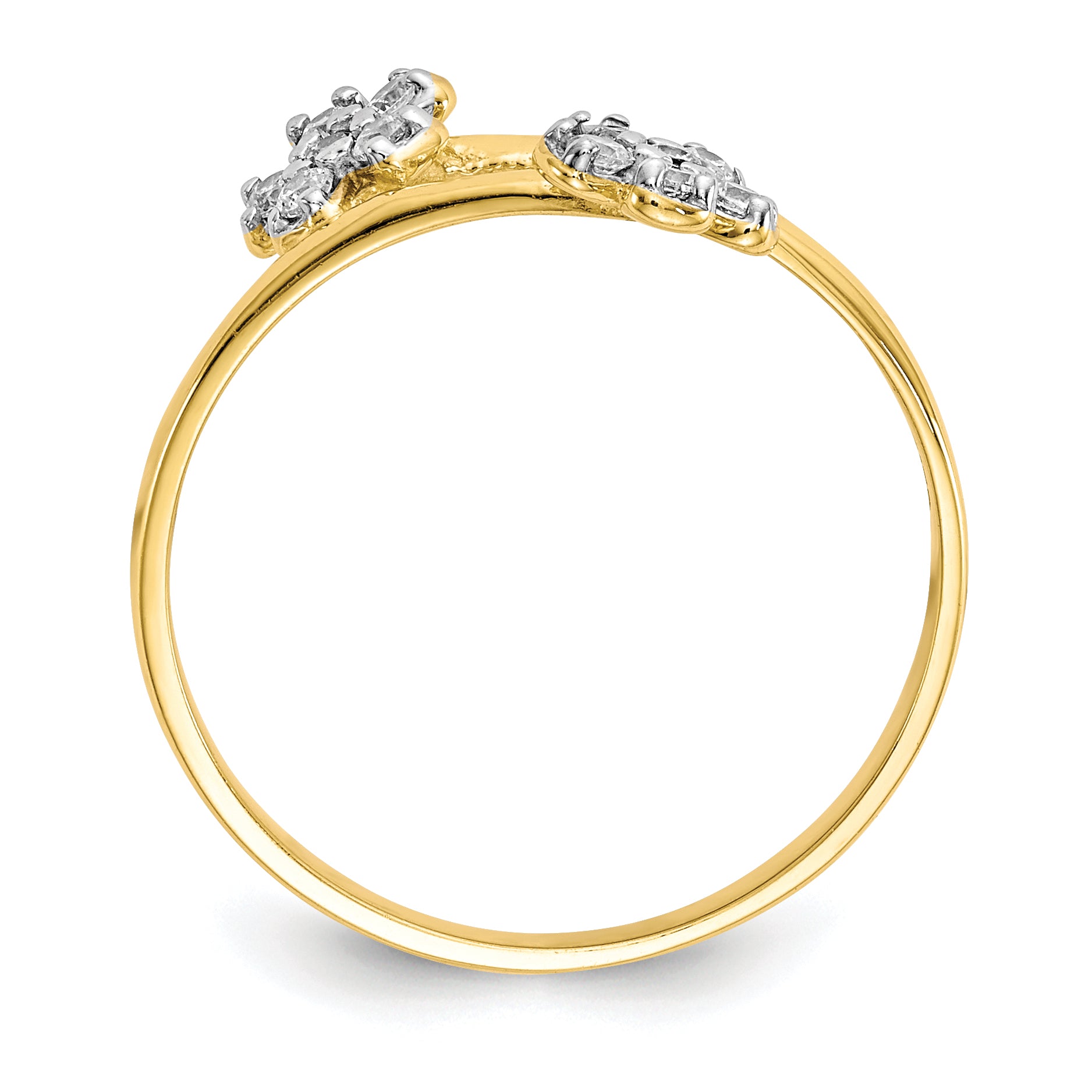 10k Double Flower CZ Ring Secondary image