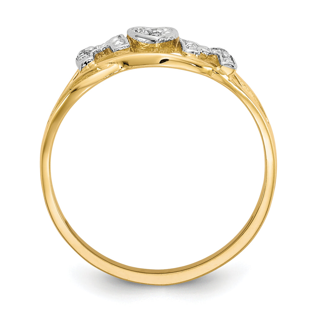 10K WithRhodium Mom CZ Ring