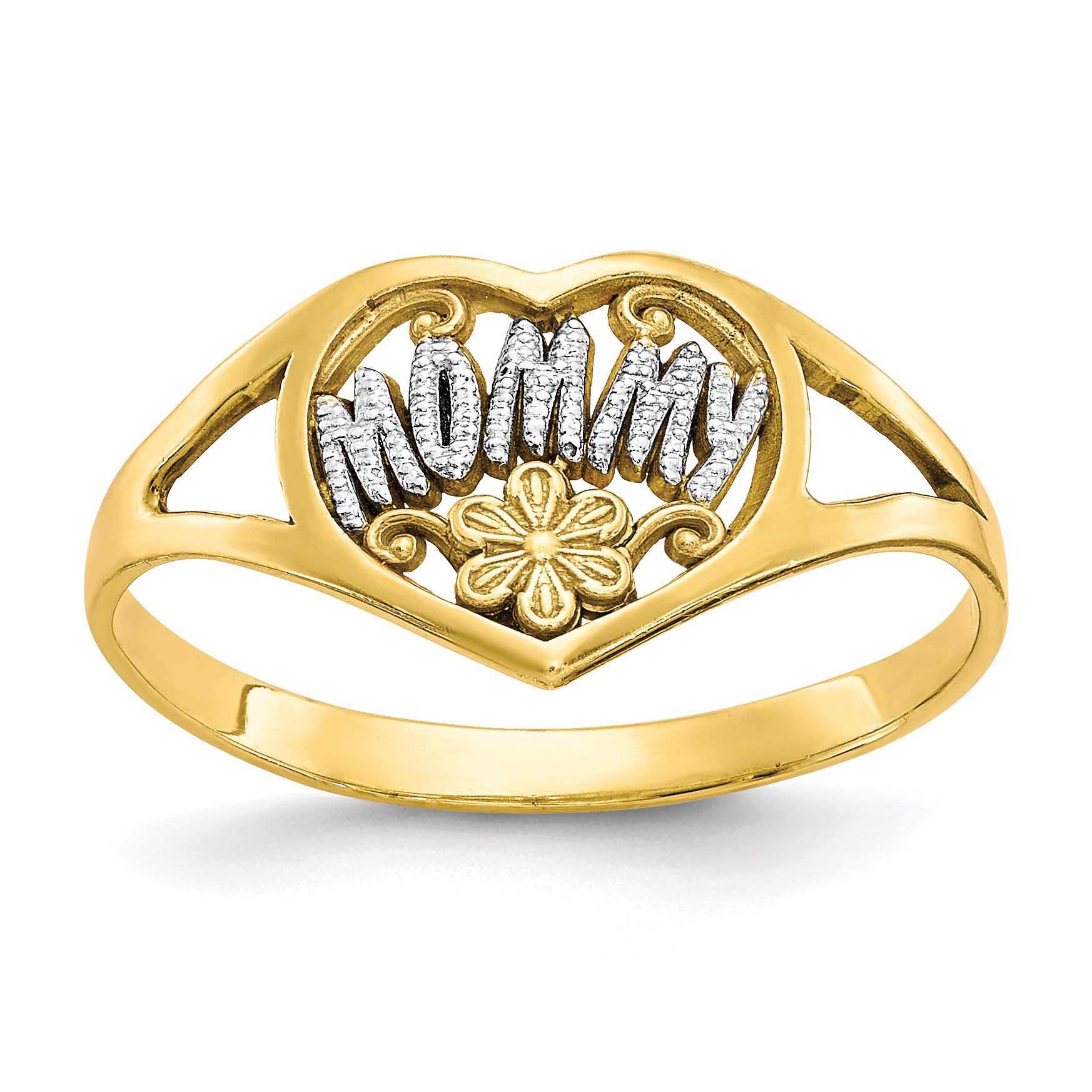 10K WithRhodium Mommy Heart Ring Main image