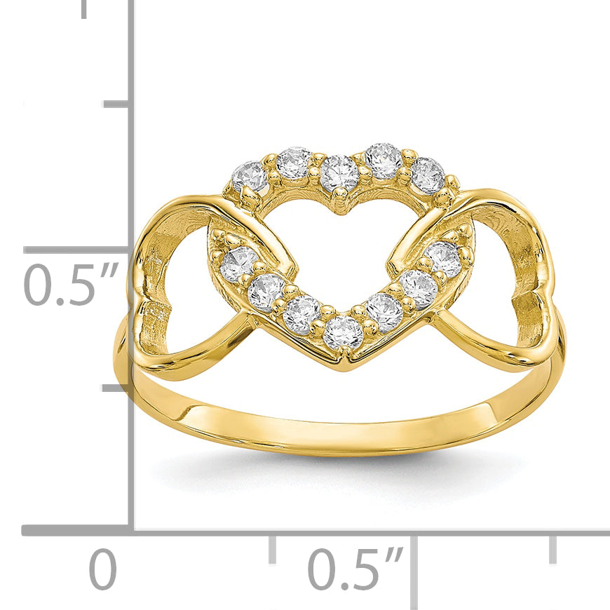 10k CZ Heart Ring