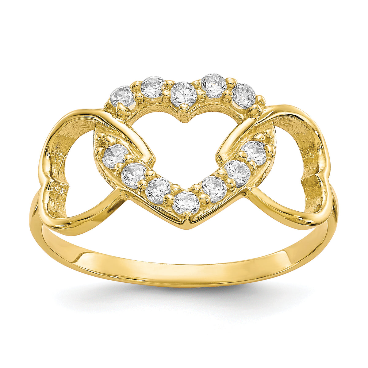 10k CZ Heart Ring