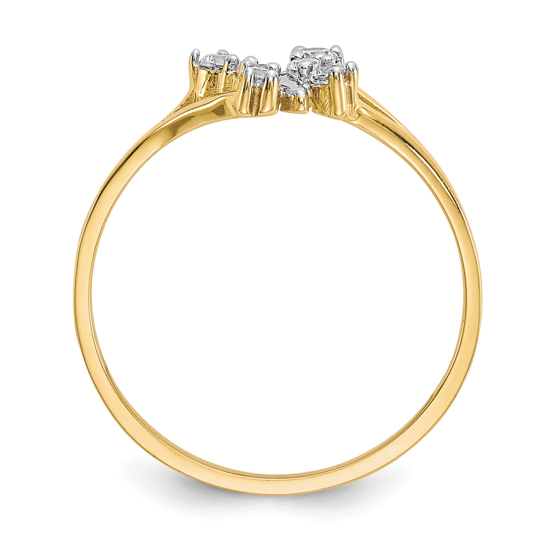 10K WithRhodium CZ Butterfly Ring Secondary image