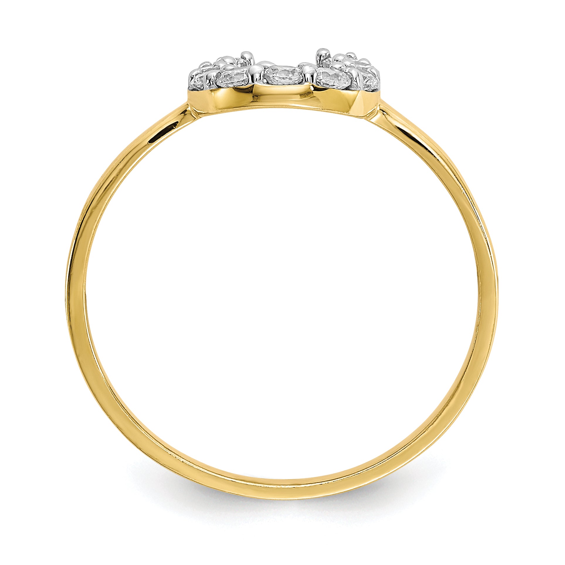 10k CZ Horse Shoe Ring Secondary image