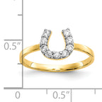 10k CZ Horse Shoe Ring