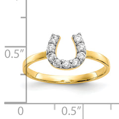 10k CZ Horse Shoe Ring