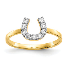 10k CZ Horse Shoe Ring