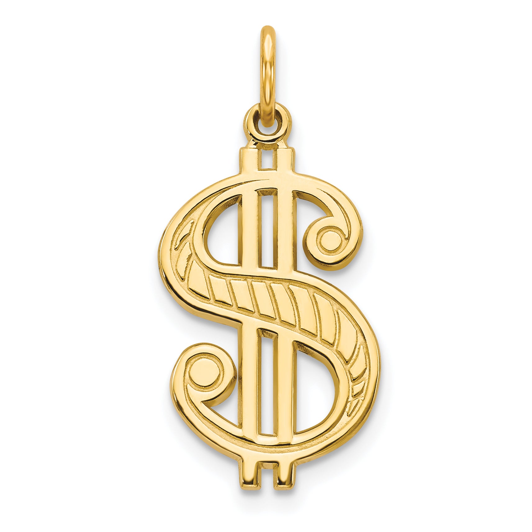 10k Solid Polished Dollar Sign Charm Main image