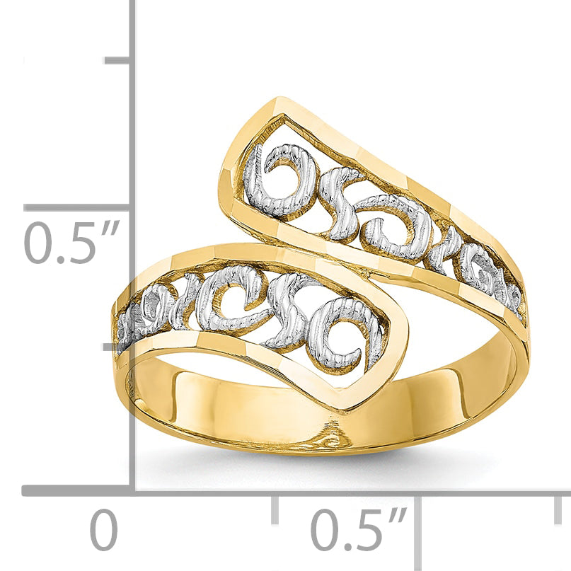 10k & Rhodium Filigree Ring